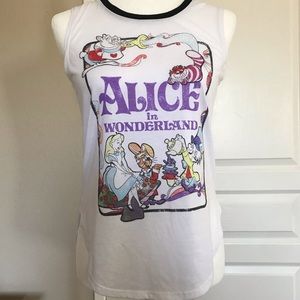 Alice In Wonderland Tank Ringer tee Disney Small